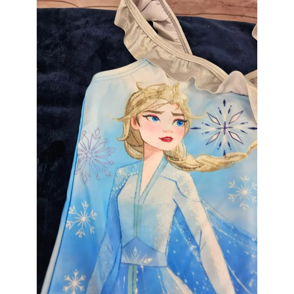 Disney Frozen 2 Elsa‎ Toddler Girls One Piece Swimsuit Blue size 8